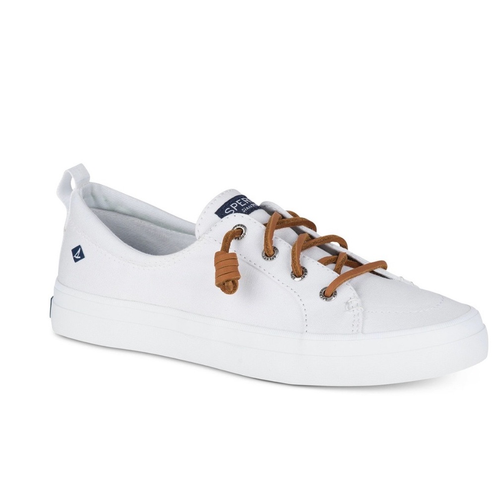 New Sperry White Canvas Low-Top Boat Sneakers - Size 9